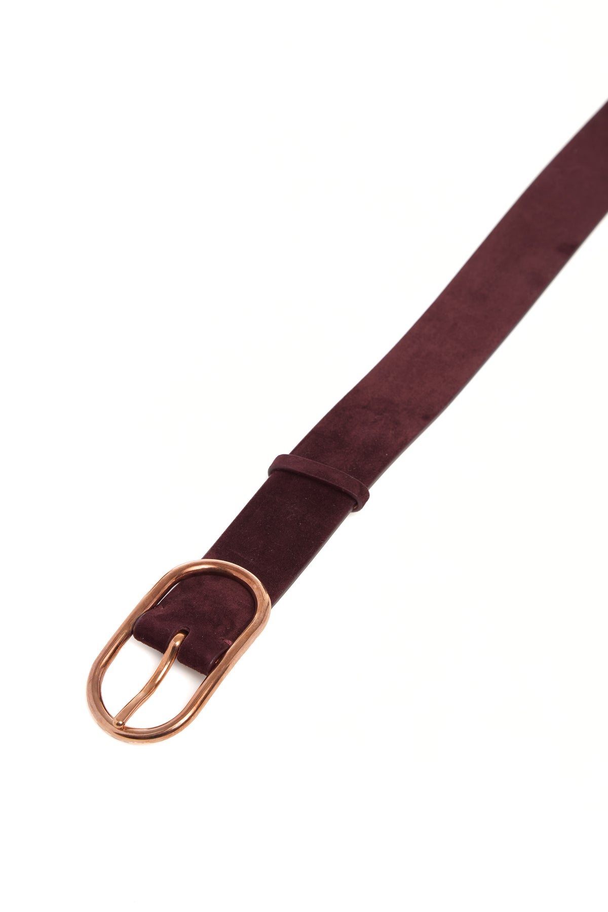 Link Buckle Belt in Bordeaux Suede