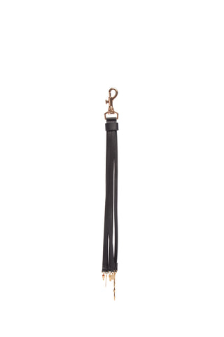 Black Nappa Leather Leonora Charm with Rose Gold Hardware - Front View | Gabriela Hearst