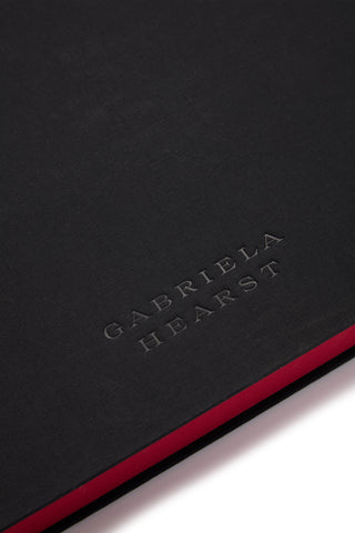 Black Carmen Box Set with Red Binding - Corner Detail | Gabriela Hearst