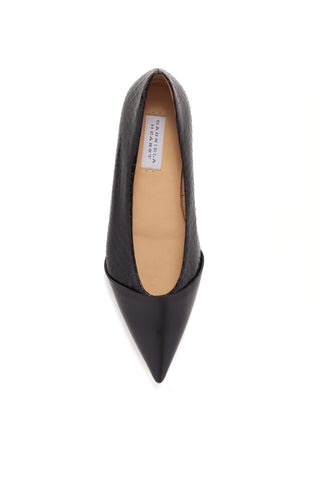 Black Leather Empress Ballerina Flat - Top Down Interior View | Gabriela Hearst