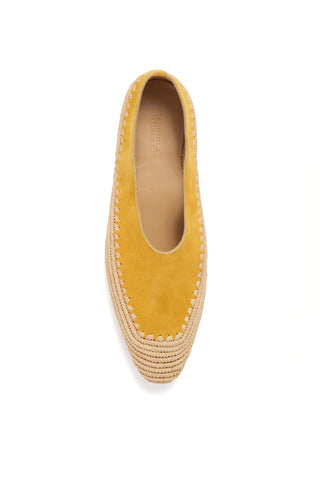 Golden Birch Suede Strength Flat - Top View Interior | Gabriela Hearst