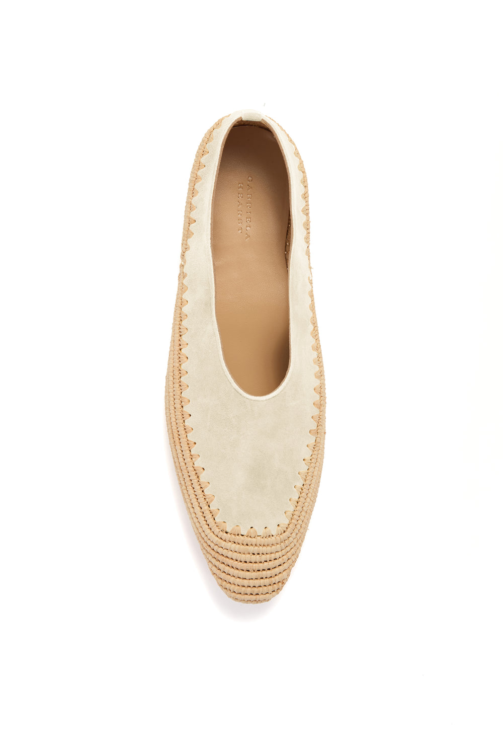 Strength Flat Shoe in Ivory Suede & Raffia