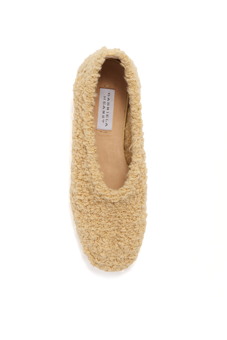 Emperor Flat Shoe in Hay Silk Cashmere Linen