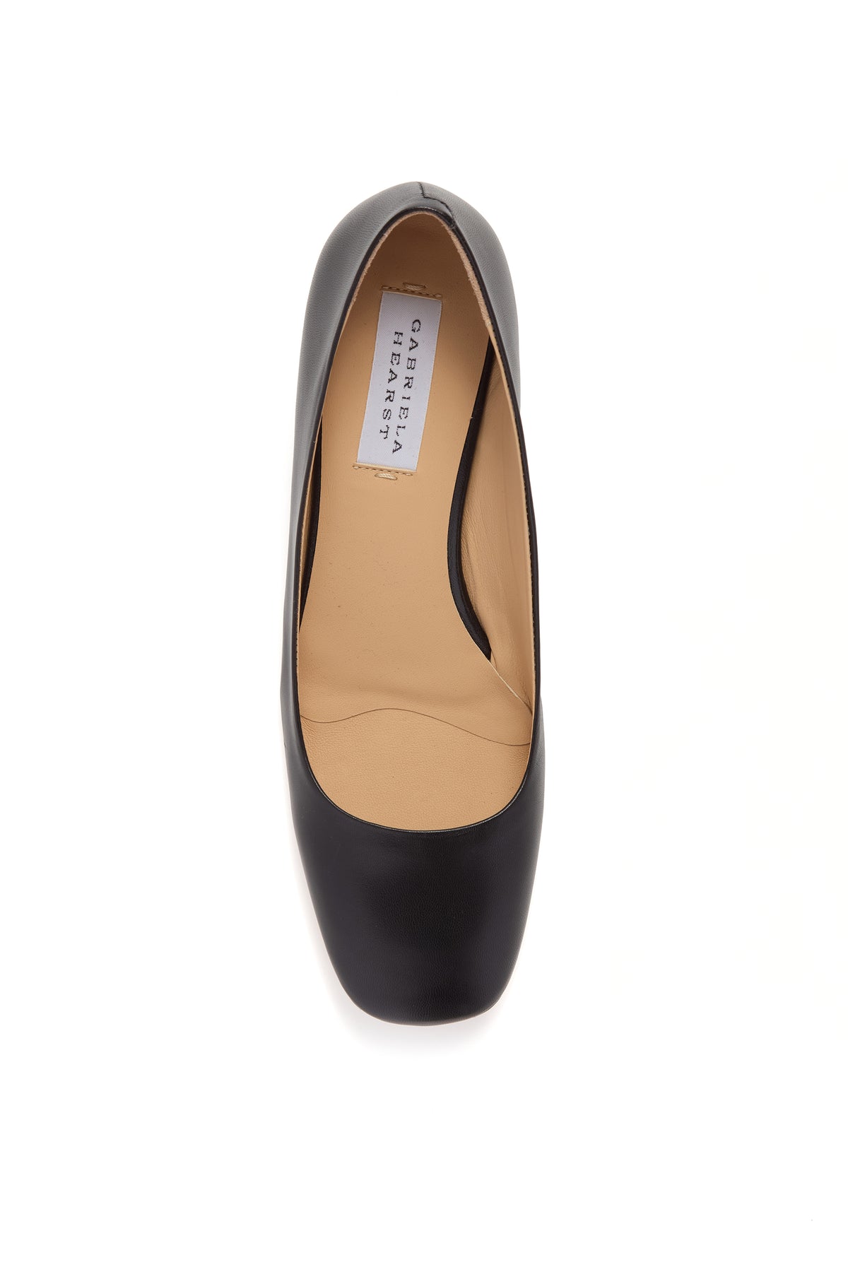 Agathe Low Heel Pump in Black Leather