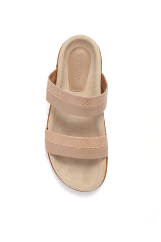 Nude Snakeskin Nappa Leather Low Striker Flat Sandal - Top View Sole | Gabriela Hearst
