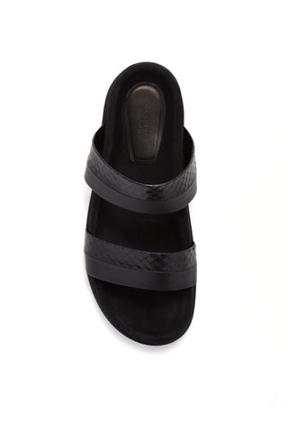 Black Snakeskin Striker Sandals - Top Down Sole View | Gabriela Hearst