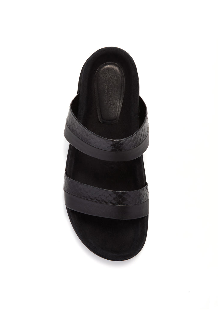 Low Striker in Black Nappa Leather & Snakeskin