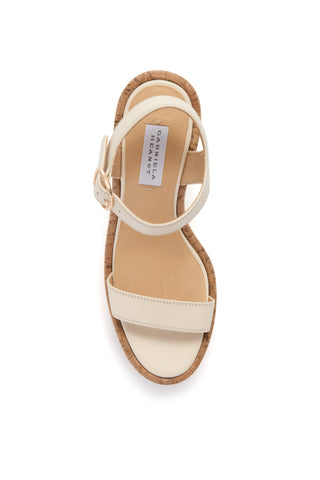 Cream Leather Sardis Platform Sandal - Top Down View | Gabriela Hearst