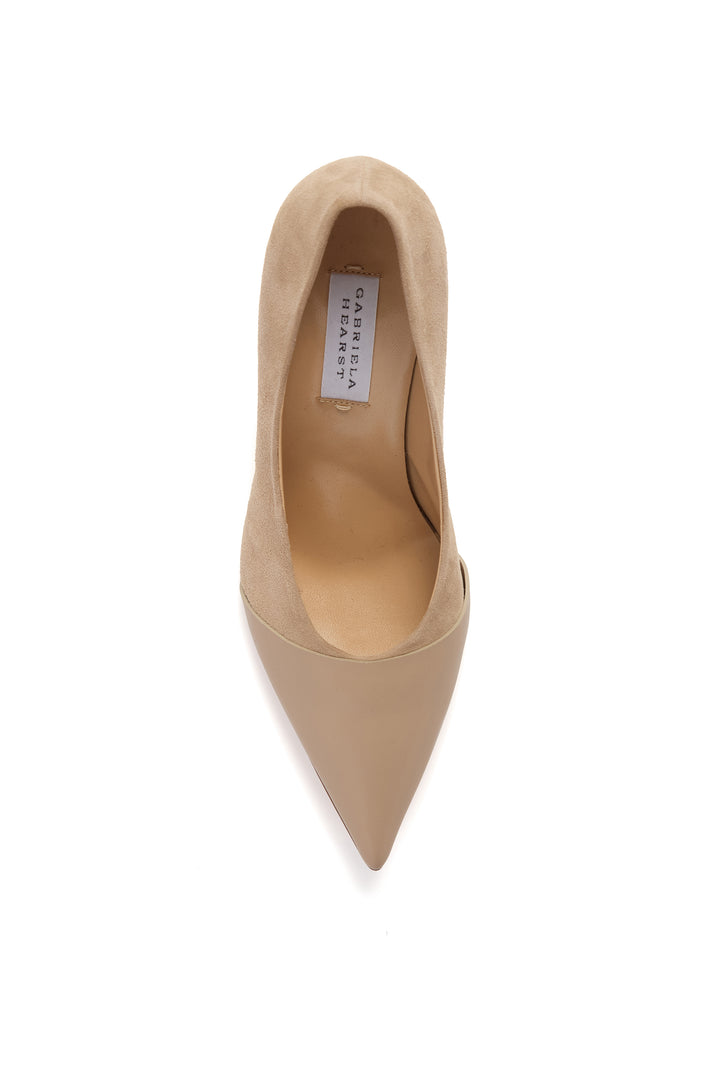 Empress High Heel Stiletto Pump in Nude Suede & Leather