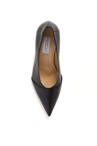 Black Snakeskin Leather Empress Stiletto Pump - Top Interior View | Gabriela Hearst