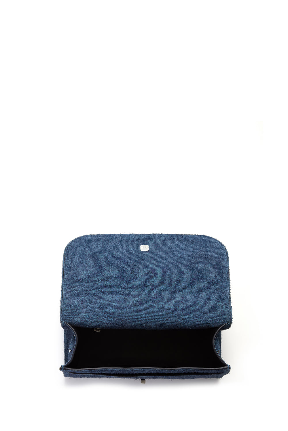 Medium Leonora Flap Bag in Light Blue Suede Denim