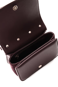 Small Dern Crossbody Bag in Bordeaux Snakeskin & Suede