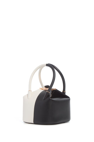 Mini Baez Bag in Black & Ivory Nappa Leather