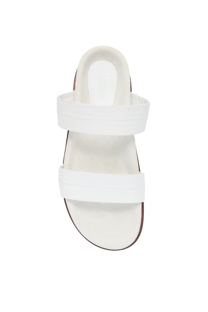 Low Striker in Ivory Nappa Leather & Snakeskin