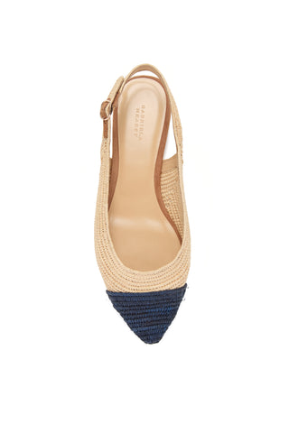 Natural Raffia Strength Slingback Flats - Top Down View with Insole | Gabriela Hearst