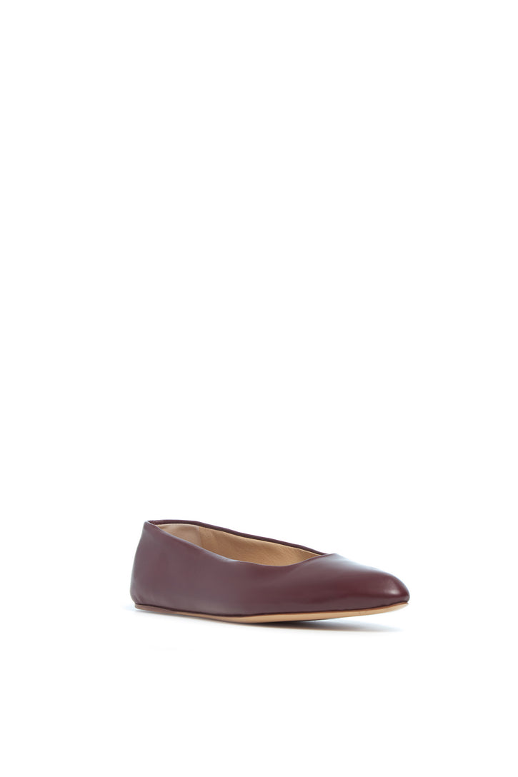 Andre Ballerina Flat Shoe in Bordeaux Leather