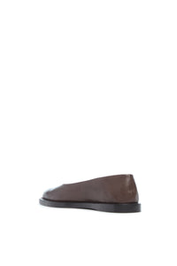 Kati Ballerina Flat Shoe in Chocolate Leather