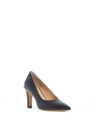 Black Nappa Leather Edwina Stiletto Pump - Front Angle | Gabriela Hearst