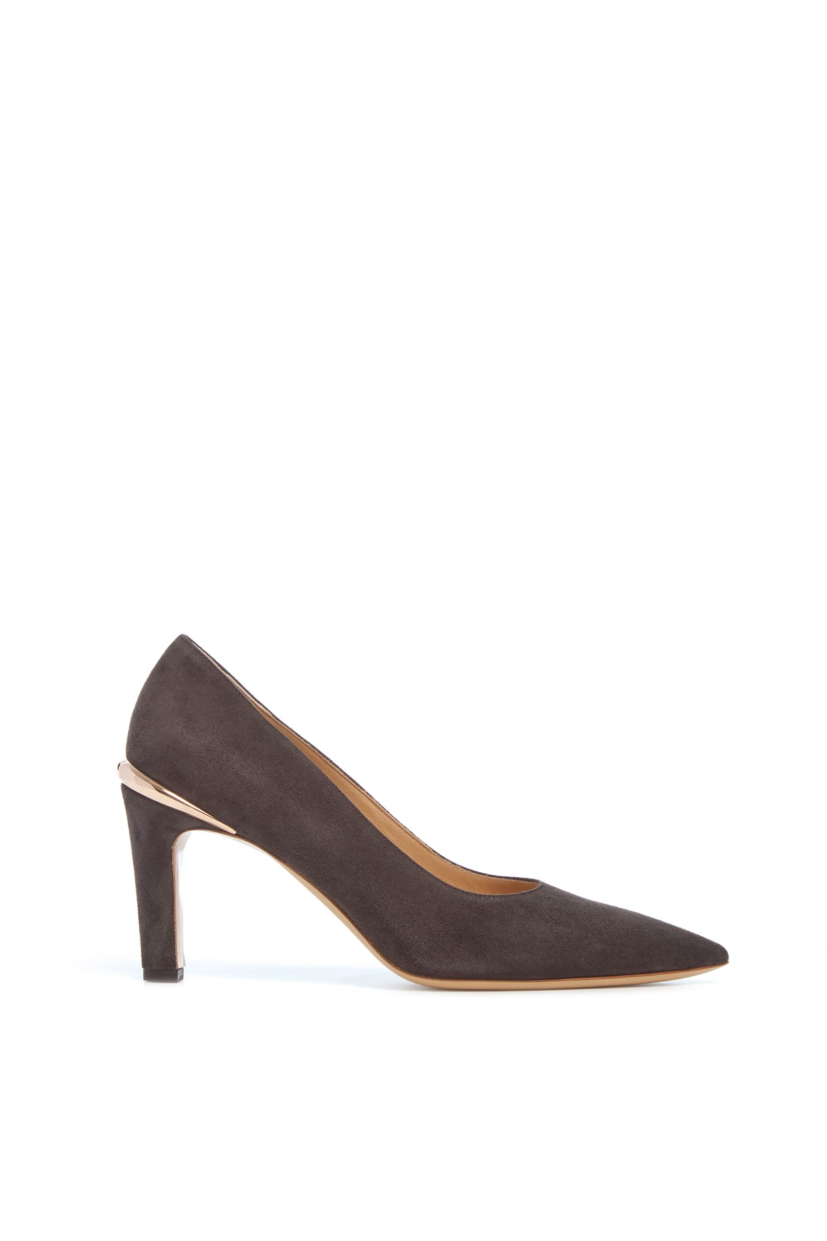 Edwina Heel in Dark Chocolate Suede