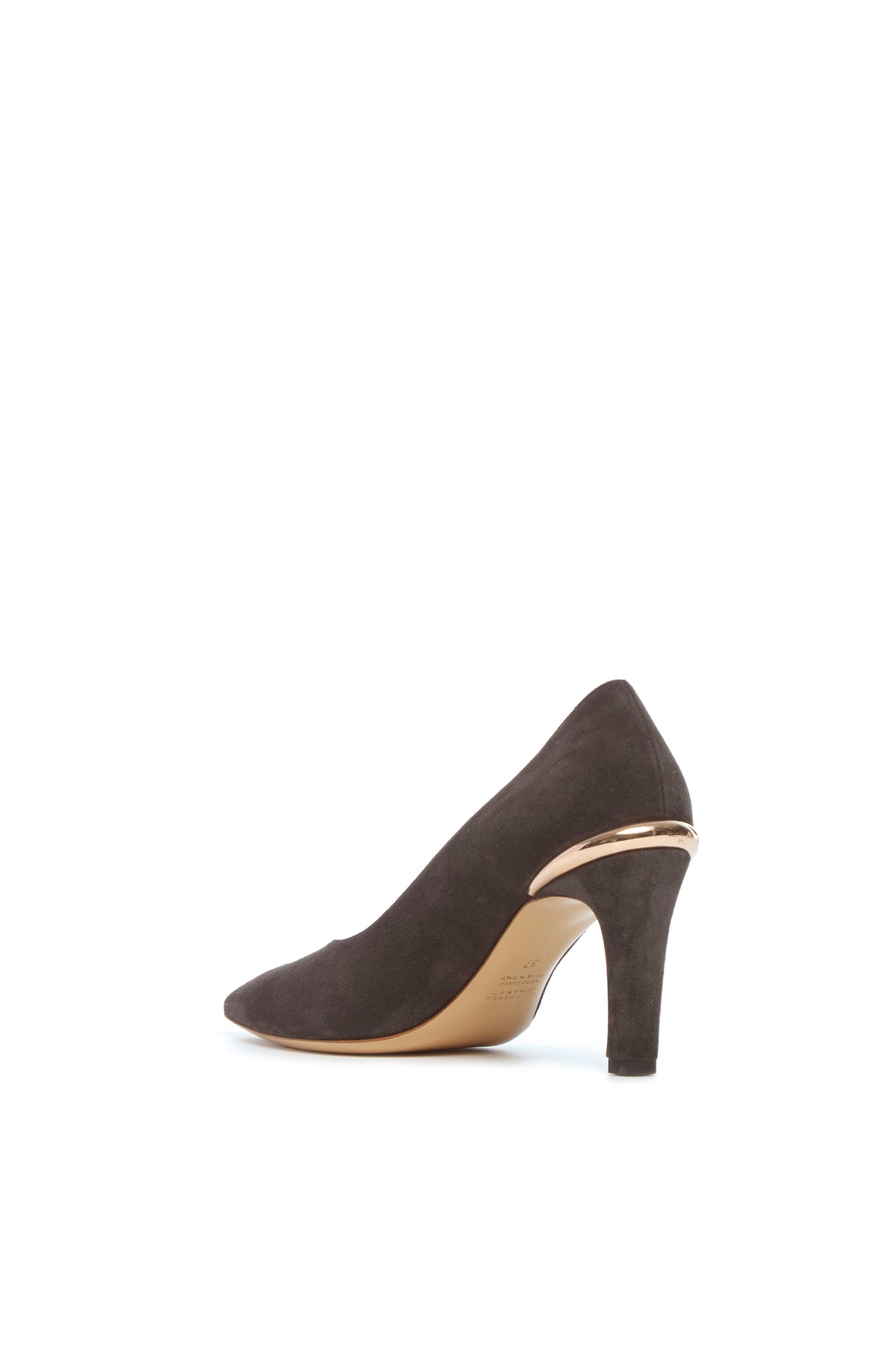 Edwina High Heel Stiletto Pump in Dark Chocolate Suede