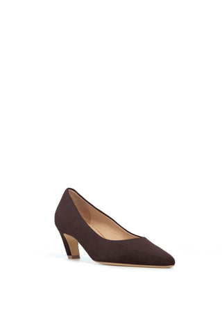 Peggy Pump in Dark Chocolate Suede