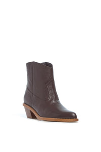 Leduc Ankle Boot in Chocolate Textured Leather