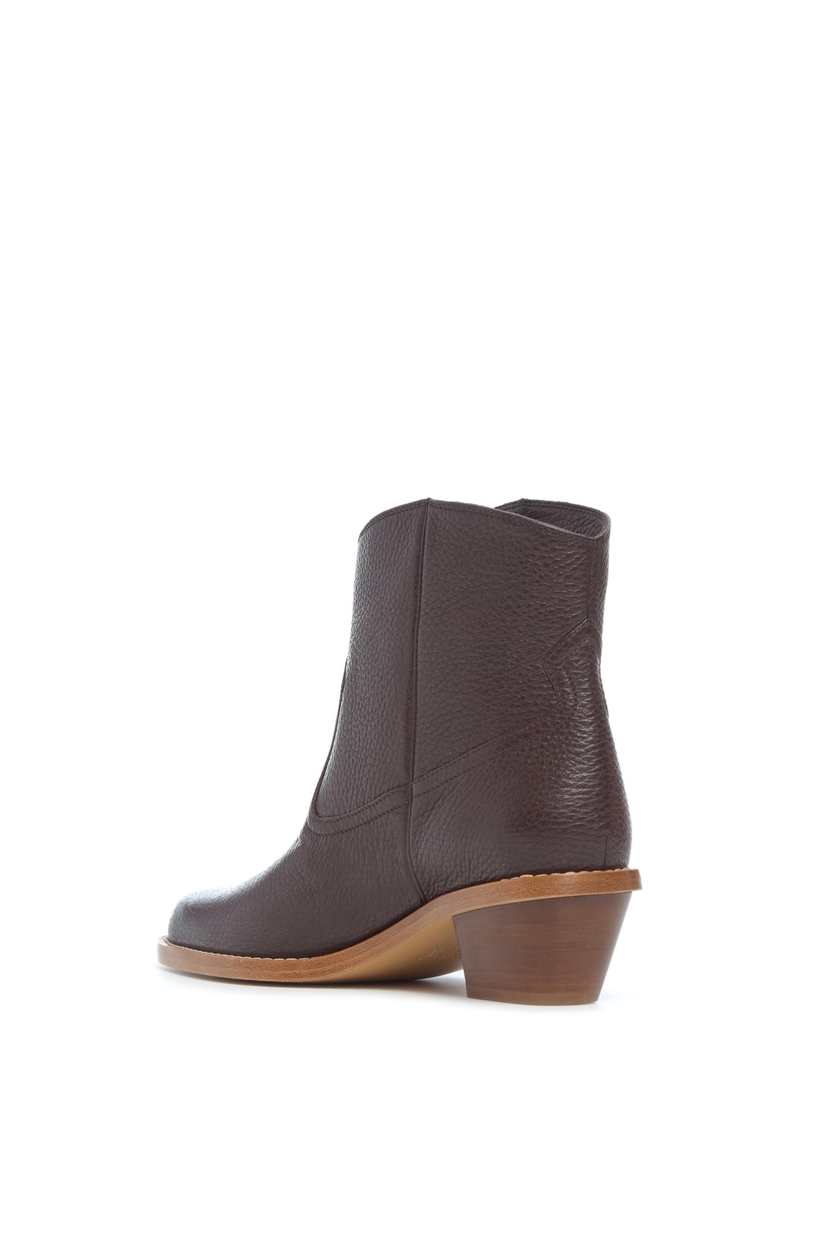 Leduc Ankle Boot in Chocolate Textured Leather