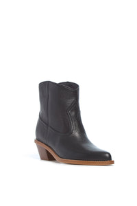 Leduc Ankle Boot in Black Textured Leather