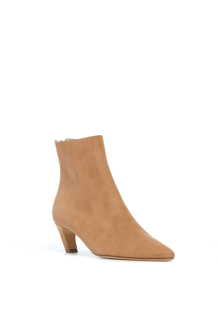 Clayton Ankle Boot in Dark Camel Suede