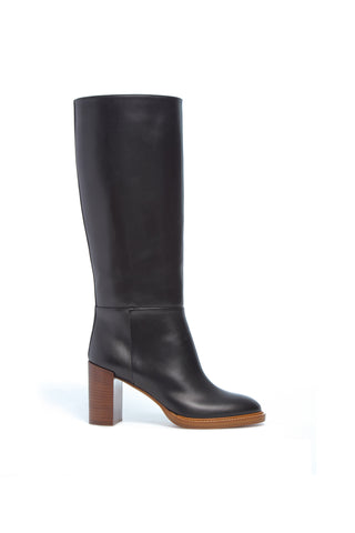 Black Leather Bocca Knee-High Boot - Side View | Gabriela Hearst