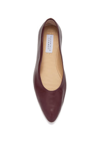 Andre Ballerina Flat Shoe in Bordeaux Leather