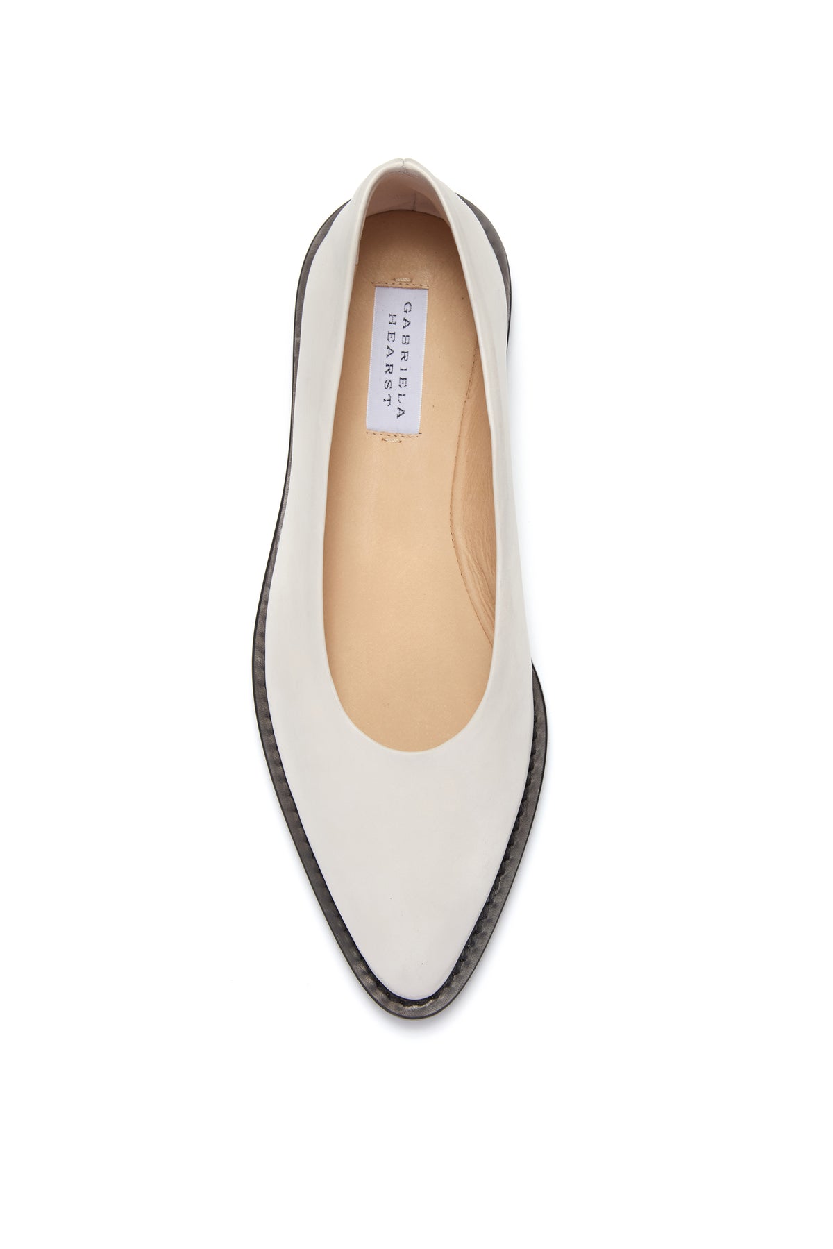 Kati Ballerina Flat Shoe in Cream Leather