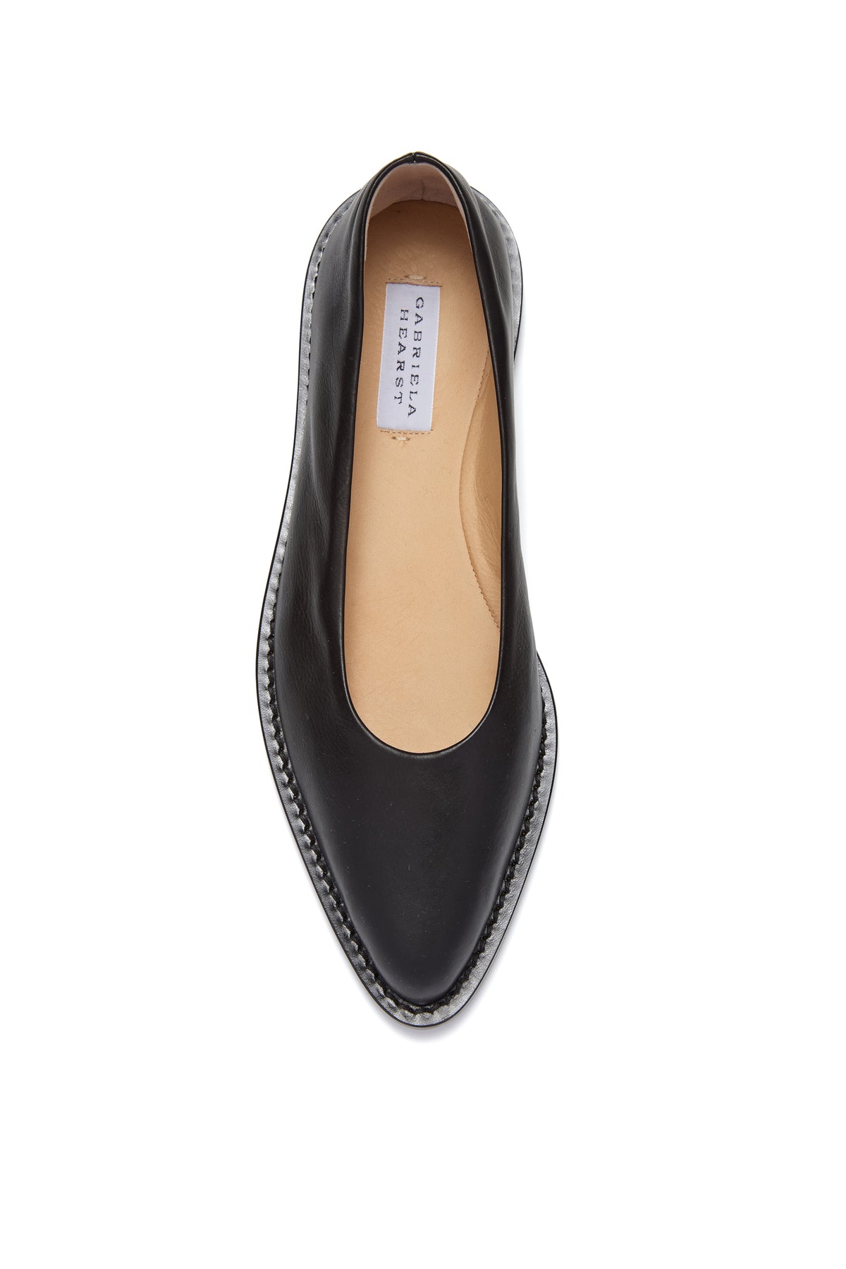 Kati Ballerina Flat Shoe in Black Leather