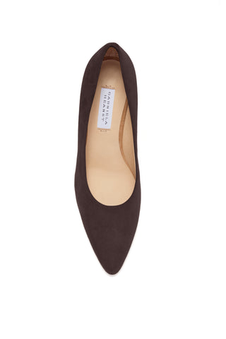 Peggy Pump in Dark Chocolate Suede