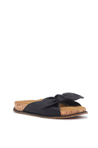 Virgil Reflexology Slide in Black Nappa Leather