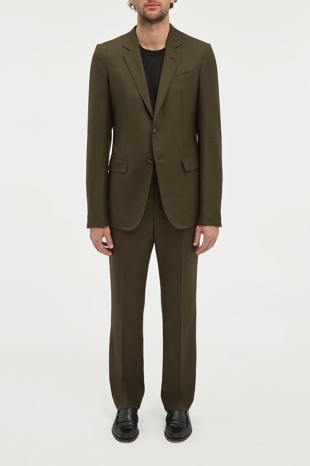 Irving Jacket in Olive Wool Cashmere Flannel