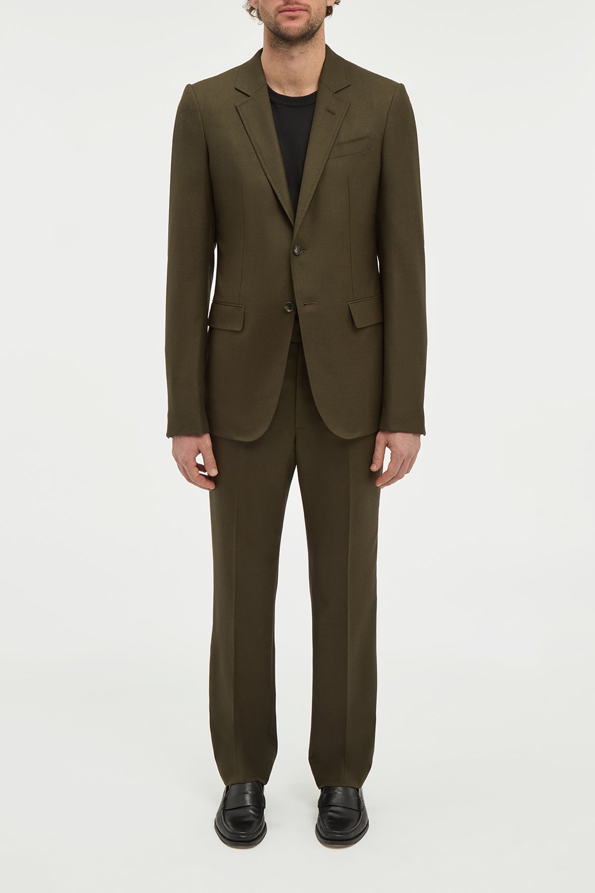 Sebastian Pant in Olive Wool Cashmere Flannel