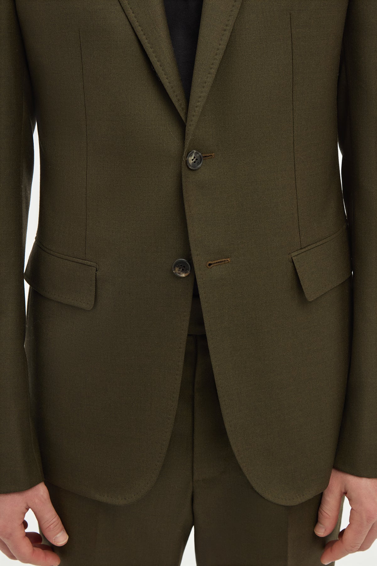 Irving Jacket in Olive Wool Cashmere Flannel