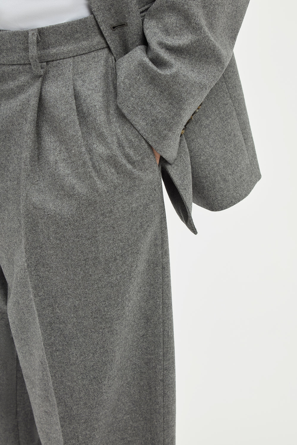 Arthur Pant in Smoke Wool Cashmere Flannel
