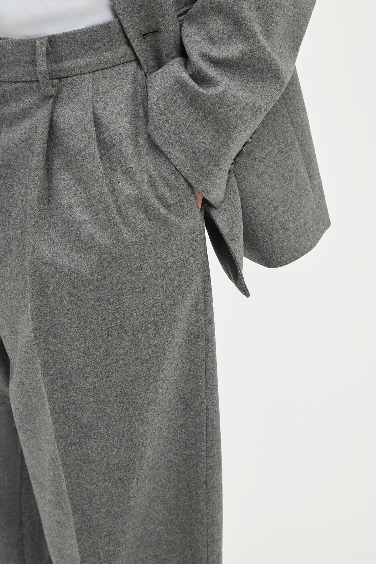 Arthur Pant in Smoke Wool Cashmere Flannel
