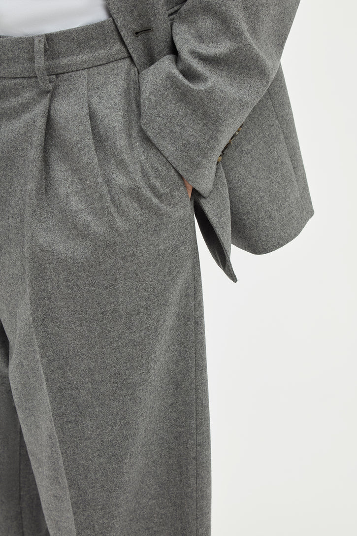 Arthur Pant in Smoke Wool Cashmere Flannel