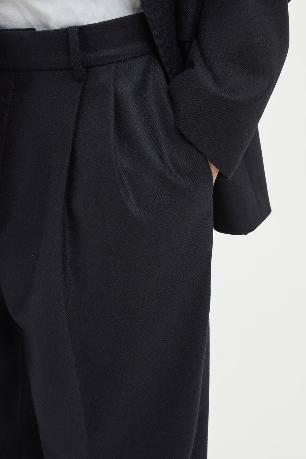 Arthur Pant in Dark Navy Wool Cashmere Flannel