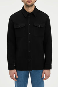 Lucas Overshirt in Black Double-face Recycled Cashmere