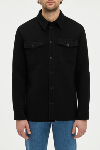 Lucas Overshirt in Black Double-face Recycled Cashmere
