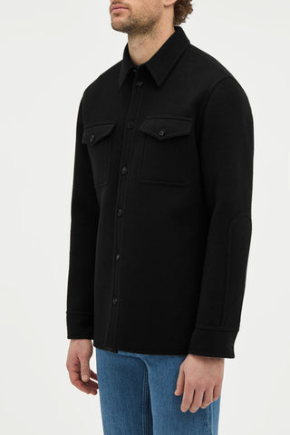 Lucas Overshirt in Black Double-face Recycled Cashmere