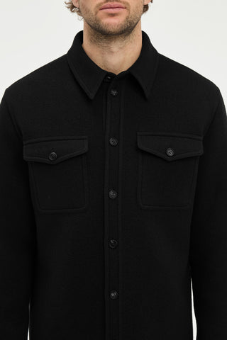 Lucas Overshirt in Black Double-face Recycled Cashmere
