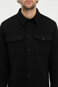 Lucas Overshirt in Black Double-face Recycled Cashmere