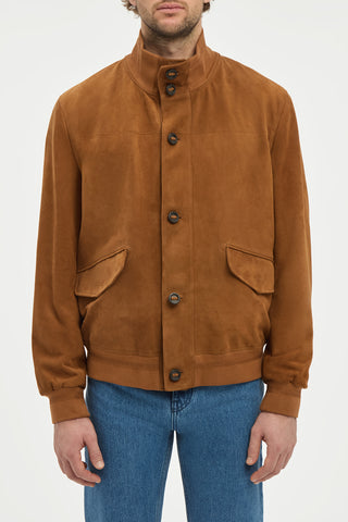 Leroy Jacket in Cognac Suede