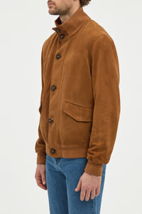 Leroy Jacket in Cognac Suede