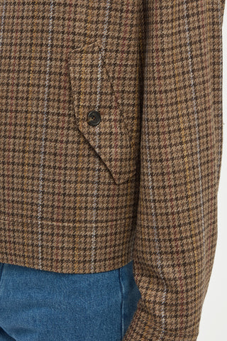 Graham Jacket in Camel Multi Wool Silk Houndstooth